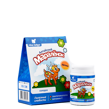 Драже "Алтайский маралёнок" "Солодка, пантогематоген"